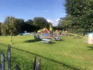 The playpark and paddling pool